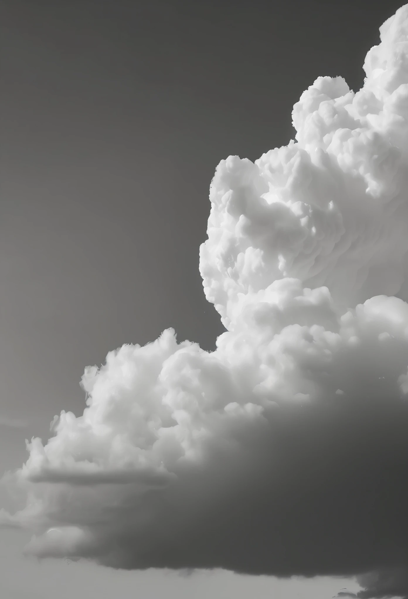 There is a black and white photo of a cloud in the sky - SeaArt AI