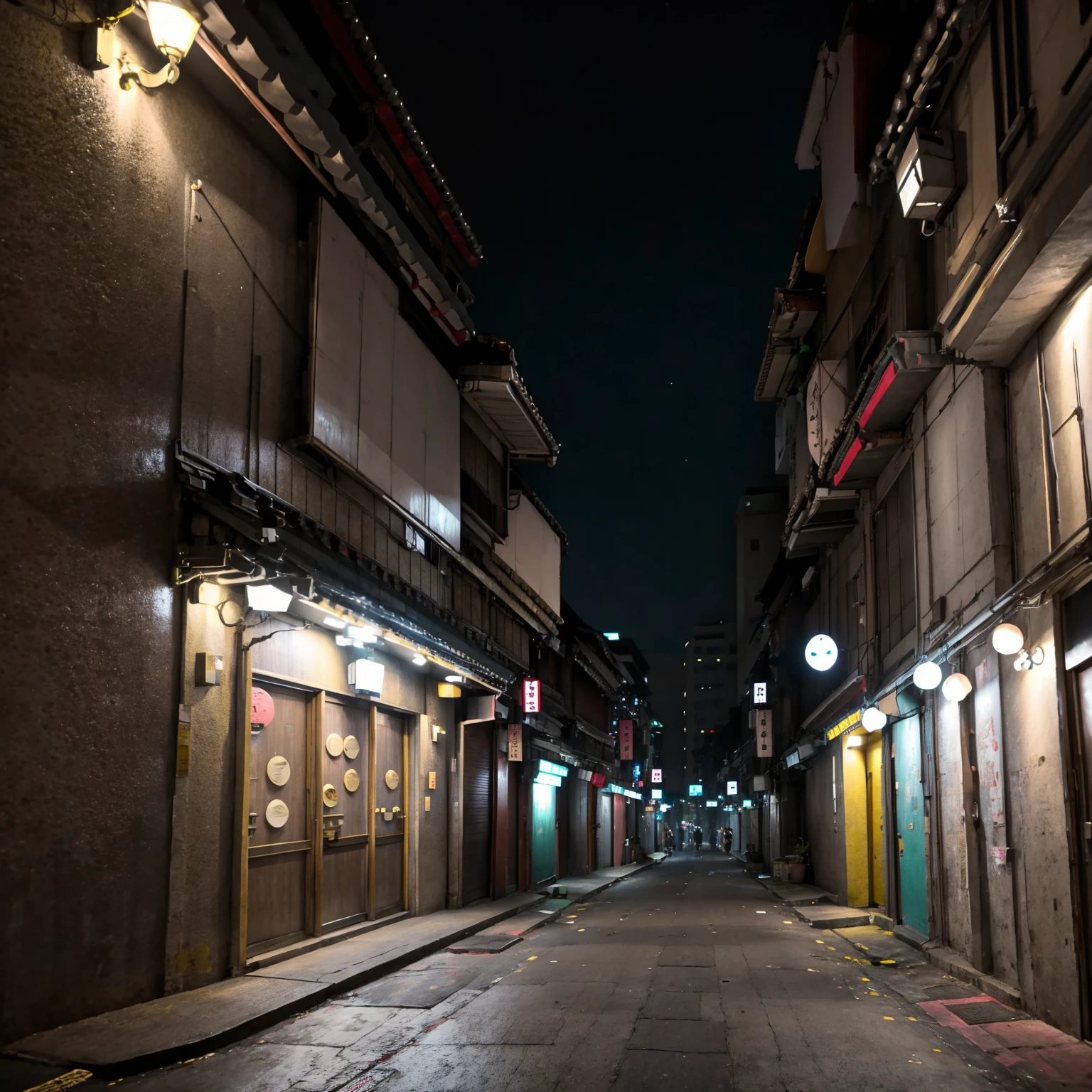 night,, (taipei downtown scenery), (street),)  (cinematic), alleyway

