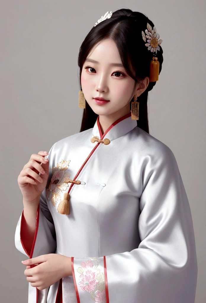 girl, ancient chinese costume, whole body, sunlight, Clear Face, Clean white background, masterpiece, Super detailed, Great composition, Ultra HD, high quality, Very detailed, Official Art, Uniform 8k wallpaper, Super detailed, 32k