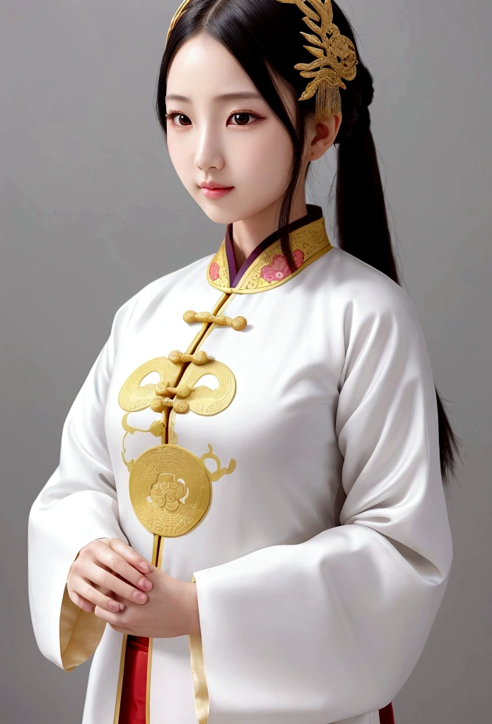 girl, ancient chinese costume, whole body, sunlight, Clear Face, Clean white background, masterpiece, Super detailed, Great composition, Ultra HD, high quality, Very detailed, Official Art, Uniform 8k wallpaper, Super detailed, 32k