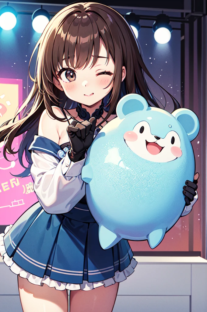 cuteガールフレンドが視聴者をお出迎えします,Sending kisses to the audience,Wink,welcome,cute,Adorable,1 Girl:17 years old,cute部屋着:Pique Ice Cream:Fluffy white and pink,The epitome of cuteness,Too cute for my taste,Blurred Background,Focus on the girl, Smooth, Shiny brown hair,like,Highest quality,masterpiece,Super cute,Intricate details,eyelash,Big black eyes,The best configuration,Anatomically correct,lover,Illustrations that make the viewer feel light-hearted,Close one eye,Show off your lips,Put your hands out in front of you