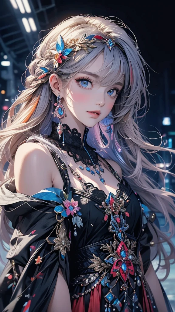 (masterpiece,Top,,Official Art,Beautiful Beauty:1.2),(1girl:1.3),Extremely detailed,Colorful,The most detailed,(Watercolor:1.3),Optical Hybrid,Playful pattern,Lively texture,Rich colors,Unique visual effects
