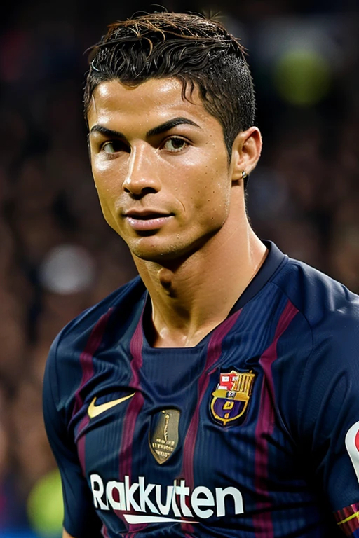 Imagine cristiano Ronaldo wear a Barcelona t-shirt