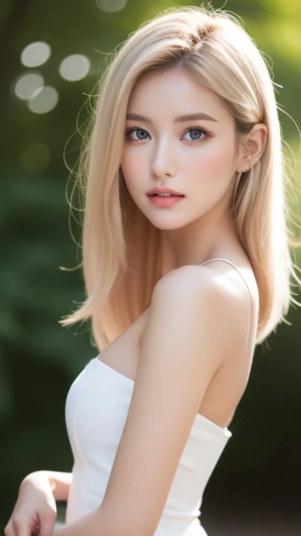 A beauty woman in a fantastic space., White and gold tight micro dress., 98k, {{Masterpiece}}, Best Quality, high quality:1.4), {{[[front look}}, Look like_contact, Various poses)]], very pretty face, and very pretty Look likes, pretty pictures, beautiful images, {{whole whole body}}, {{{{{{{{long legs}}}}}}}}, {{{{slim and sexy body}}}}, {{{{{{tall woman}}}}}}, {{177 cm tall}}, Alone, beautiful, beautiful, adorable, pale skin, {{German girl from 18 to 22 years old.}}, look beautiful German girl and blue Look likes or green Look likes with platinum blonde hair color), Nordic German girl, {{{{{{{{{{whole body}}}}}}}}}}, {{{{{{{{{{high_heels}}}}}}}}}},