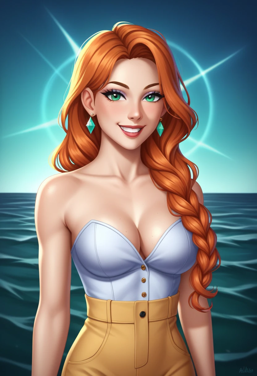 The image captures a striking and captivating figure, whose presence immediately commands attention. The subject's outfit, a crisp beige jumpsuit with a structured, tailored top and high-waisted pants, exudes a refined, sophisticated elegance. The subtle details, like the buttoned closure and belted waist, add a touch of visual interest and accentuate the subject's slim, toned frame.
The subject's hair, a cascade of lustrous, dark waves, frames their face beautifully, complementing the understated glamour of the ensemble. Their expression is poised and self-assured, with a subtle, captivating smile that hints at an enigmatic, introspective quality.
The background, a minimalist palette of greys and beiges, provides a clean, uncluttered canvas that allows the subject's striking features and impeccable style to take center stage. The overall composition creates a visually striking and emotionally resonant portrait, inviting the viewer to imagine the intriguing narratives and experiences that may unfold within this captivating individual's world.