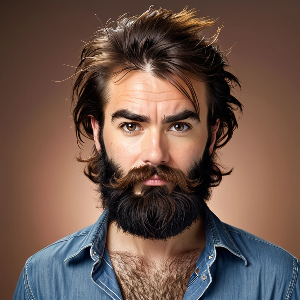 extremely bearded, shaggy and hairy woman, advertises minoxidil kirkland