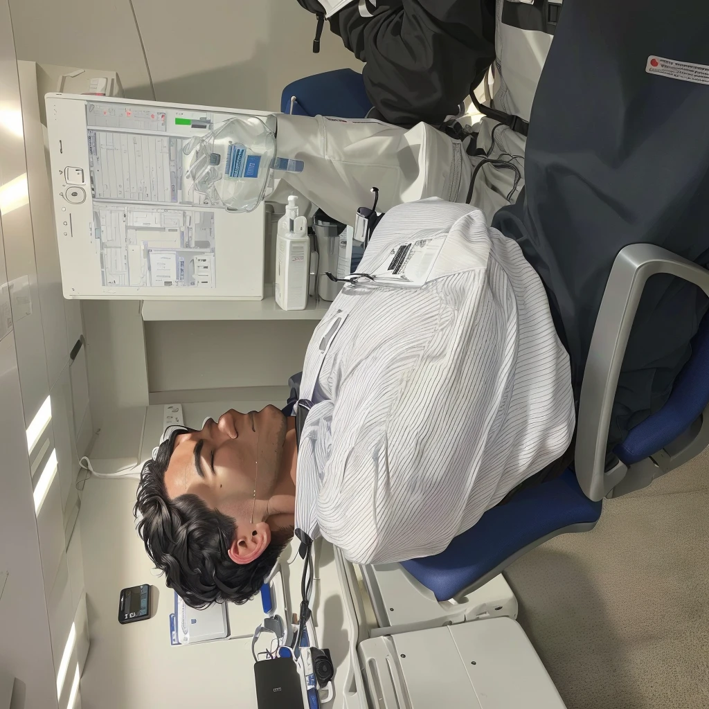 A man is sitting on a chair with his head resting on his hands, Place it on your chest, Taking a break from a tough day, sitting at the lab bench, with an iv drip, Resting after a hard fight, background, Filmed in the early 2020s, Uploaded, Taken with iPhone 1 3 Pro, taken on iphone 14 pro