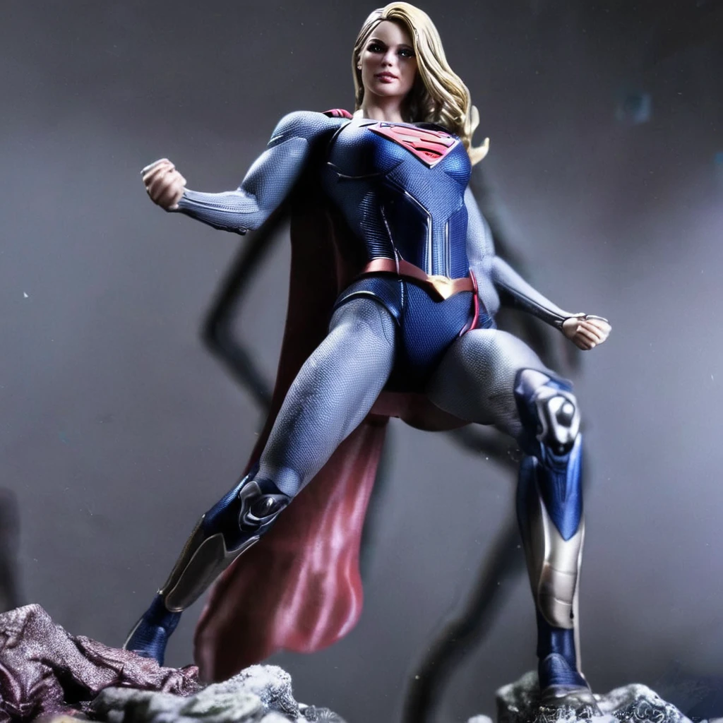 1/6th scale Supergirl figure、1/6th scale diorama、The controller is a humanoid monster about 3 meters tall.. He has a curved spine、The arms are as long as the body. He is thin、The skin is light gray. His face is sunken、There are dark circles under the eyes. His eyes are two completely black eyeballs.、Without blinking、I smile so big it&#39;s hard to show my teeth。. He has short black hair. He is wearing an old train driver&#39;s uniform.