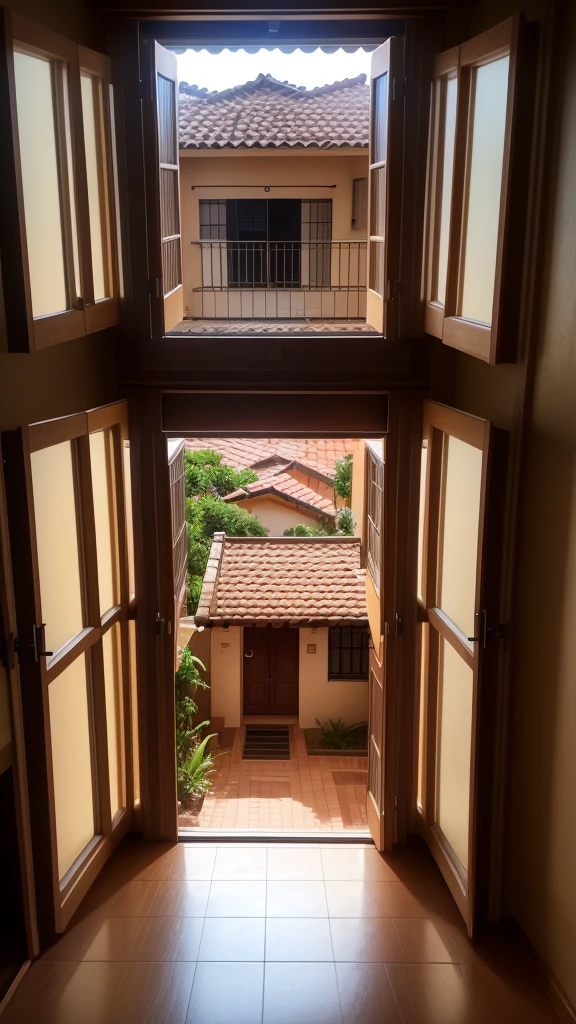 Mud eight-story house with two front windows and window at the front . And in front there was a large yard with a planed taturuba Moreira 