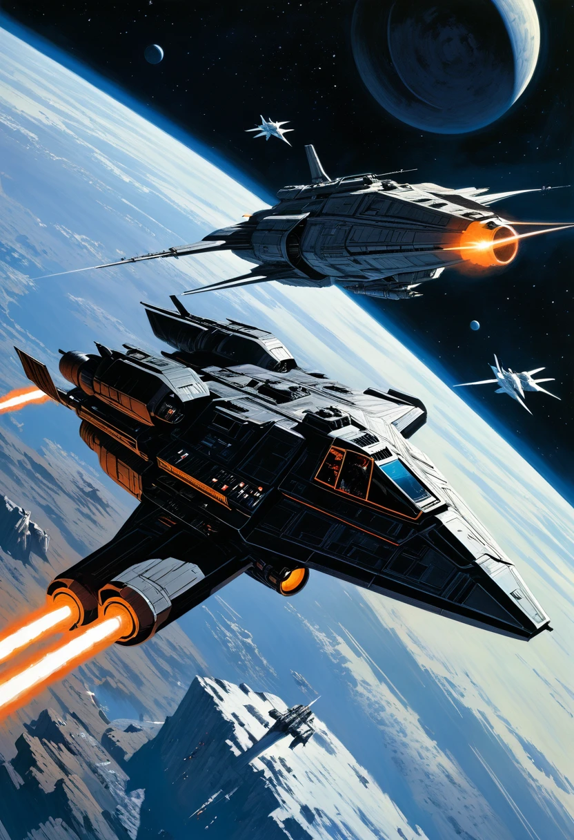 Space War, cinematic still, high budget, cinemascope, 4K epic detailed, by Drew Struzan, best quality, masterpiece, very aesthetic, perfect composition, intricate details, ultra-detailed, vivid colors