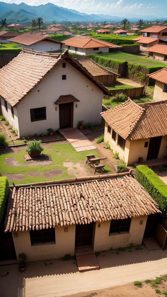 Mud house and in front there was a large yard with a planed taturuba Moreira