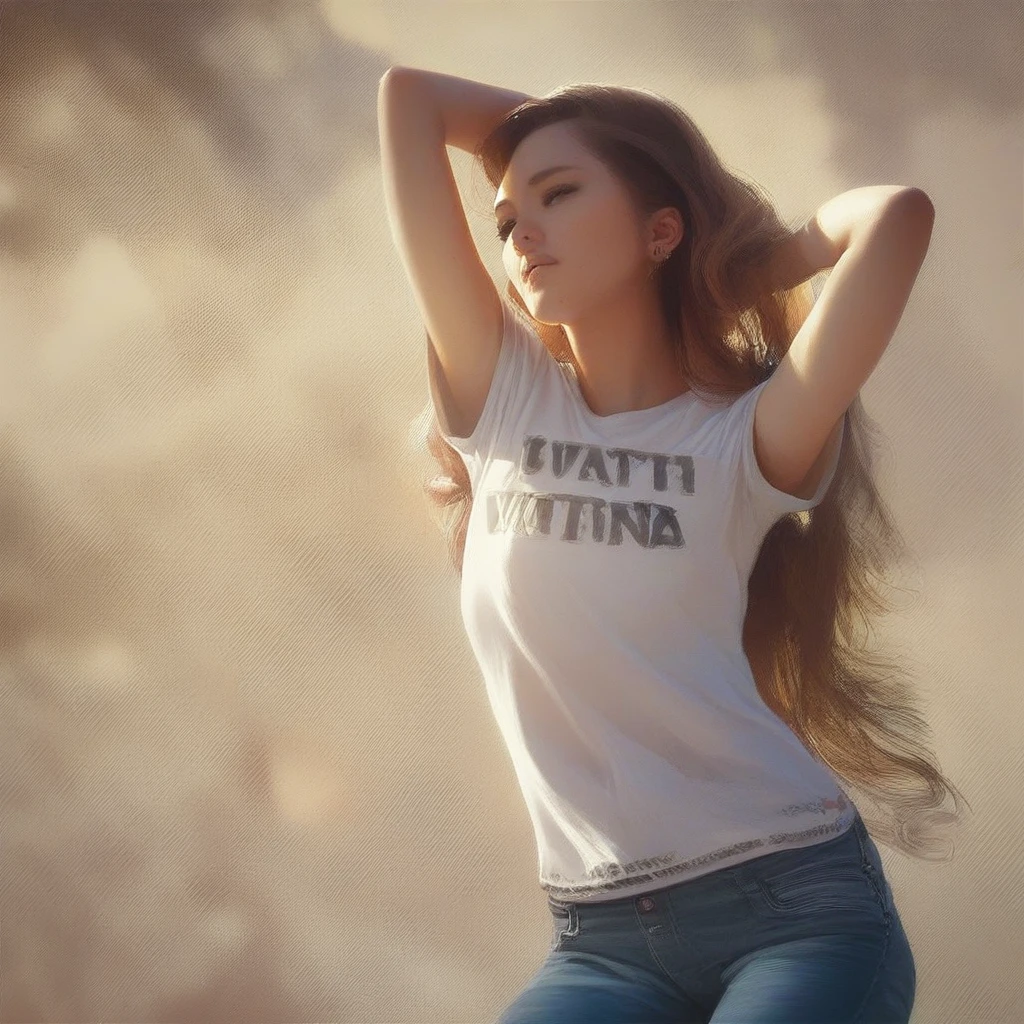 masterpiece, best quality, score_9, score_8_up, score_7_up, score_6_up, score_5_up, score_4_up, just describe what you want, tag1, tag2, A slender Japanese woman in her 20s with semi-long hair, wearing a T-shirt and jeans. She has a well-endowed figure. The image focuses on her upper body, showcasing her casual yet attractive appearance. High-quality, detailed, and realistic style.