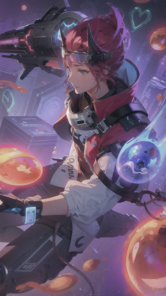 absurd res, high res, (masterpiece:1.4), ultra-detailed, 1girl, from above, space, floating