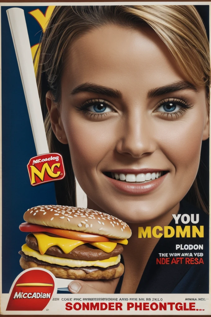 An advertising image of McDonald's, lamborghini and beware of the dog