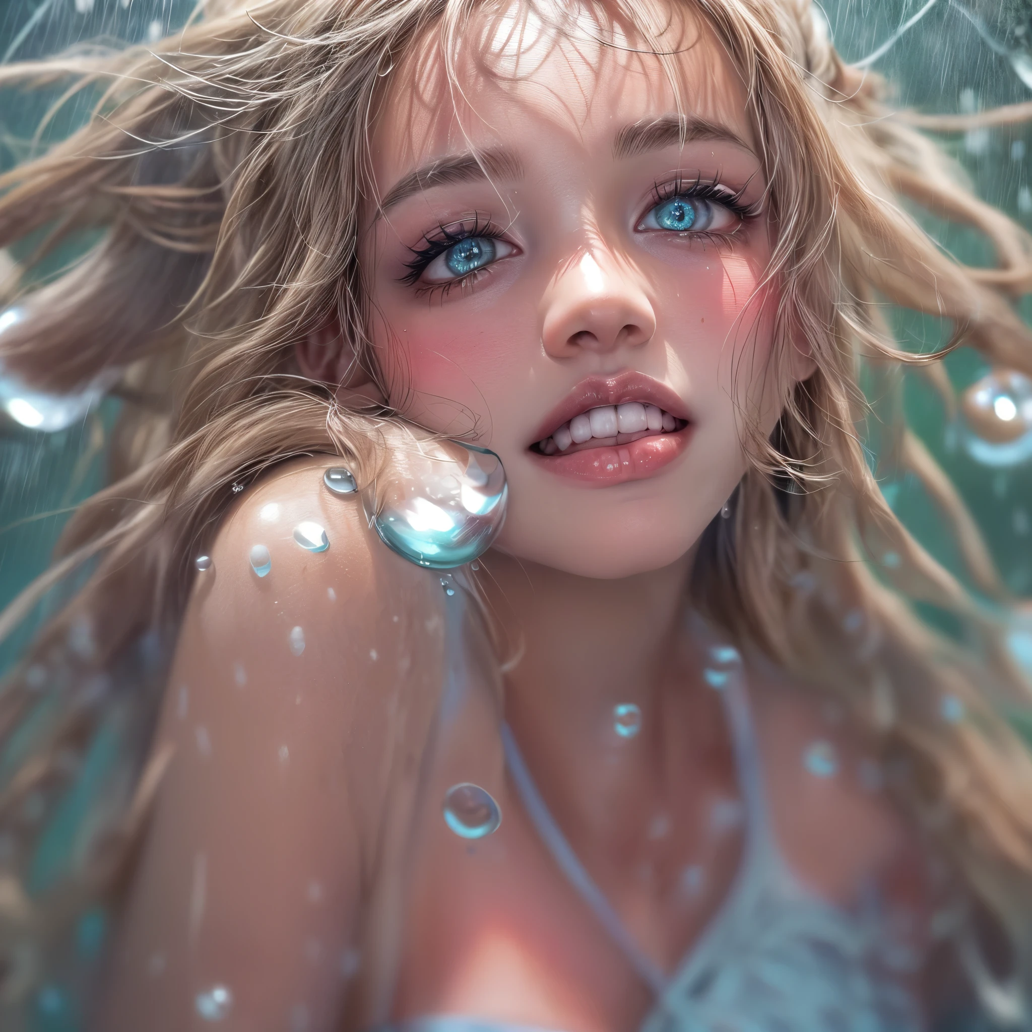 masterpiece of ExtremelyDetailed (ProfessionalPhoto of Stunning women:1.4) Looking at Sky, (((Downpour))), BraidHair with bun, (Joyful Expressions LifeLike Rendering), ((Extremely detailed beautiful face and eyes)) BlushAhegao SmoothArmpit LiquidSoap WhiteBubbles (((WetHair)))  BREAK  PUNIPUNI ((Britney Spears))britneyspears-smf, Beltbra, MysticSight, (Torrential Rain:1.4) (SparklingDrops:1.28) (Overflowing HUGE Underboob Overflowing WaterDrops Overflowing water)(((WetHair WetFace WetSkin:1.37))), (SFW), HiddenHands, MotionBlur (BokeH:1.4), (no extra limbs), (no extra eyebrow), DynamicAngle