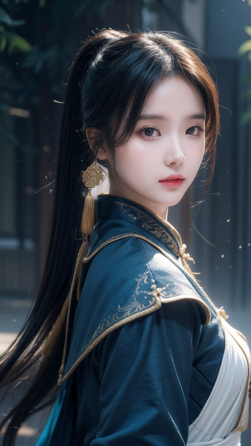 Epic water bend shooting, in front, Award-winning photography, wuxia, Beautiful Chinese woman,Very close focus on the face, Photorealistic eye style, Bokeh,Surreal illustration style, Super Detail, Screenshot Unreal Engine, Zbrush3D artVray,Special Glow,Post effects,Optical Flare--Niji 5--Style Expression--S 400