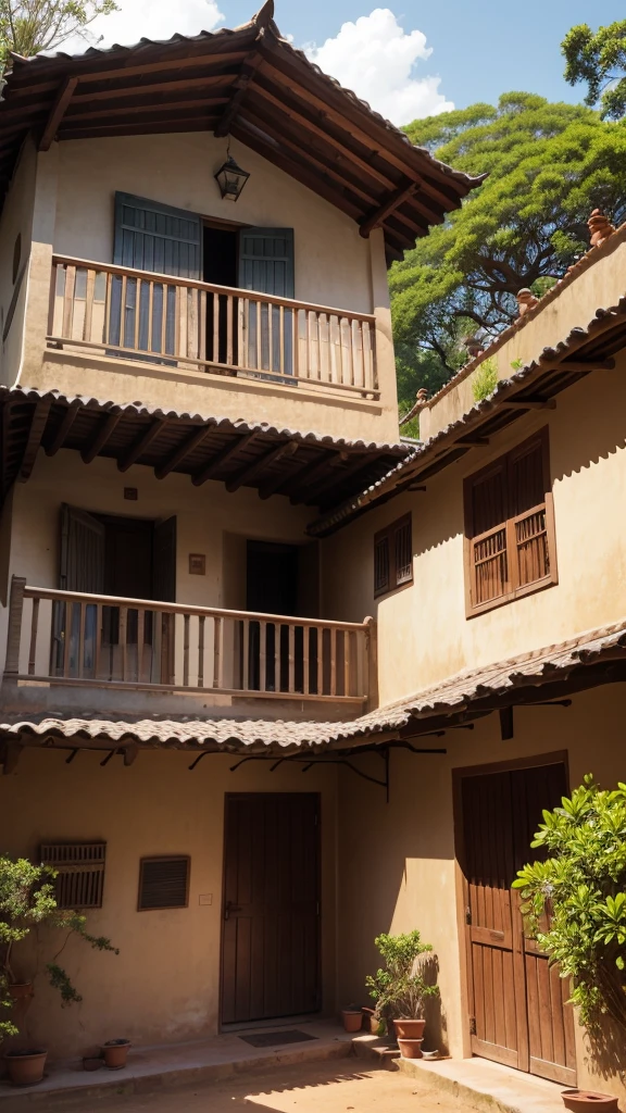 An eight-story mud house and in front there was a large yard with taturuba and moreira trees.