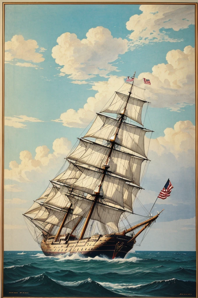 A ship taking off throwing dollars 