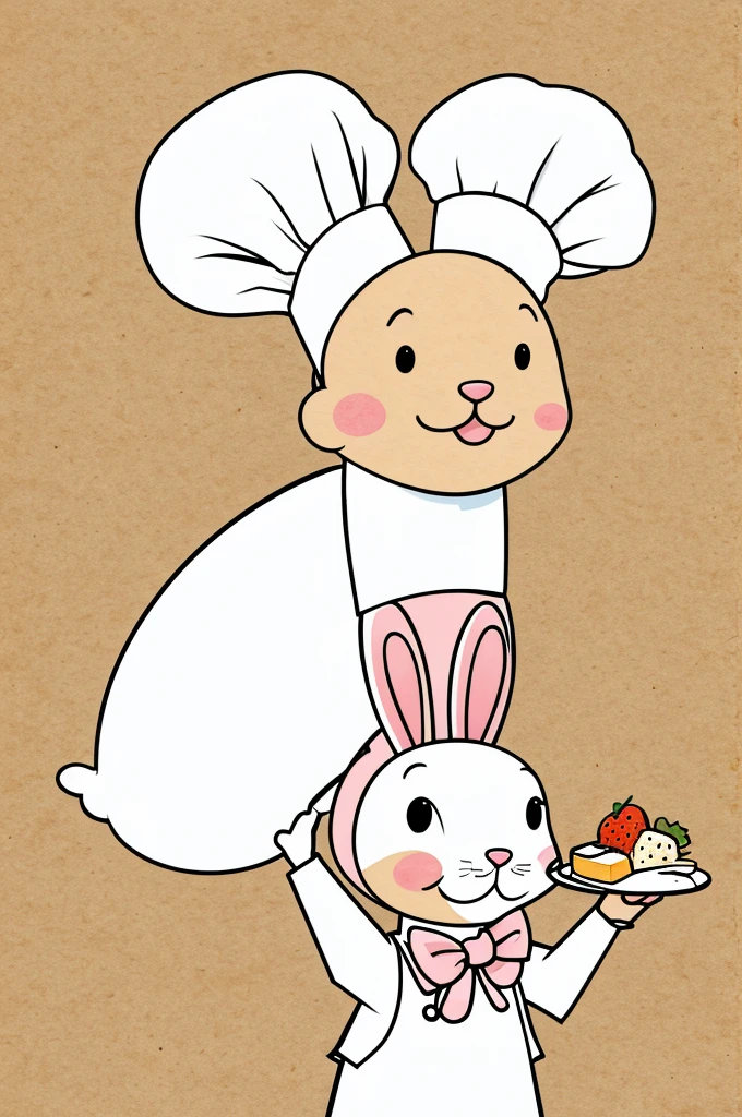 Bunny chef in a drawing style 