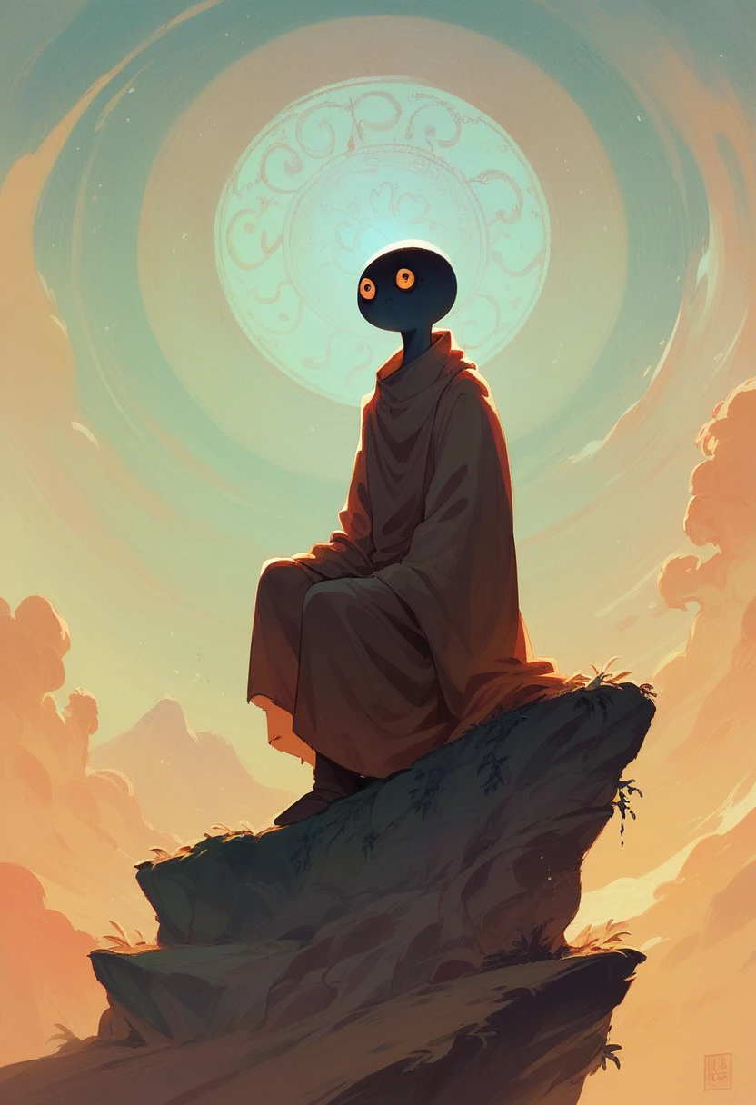 Best quality 8k ancient wizard stands, watching in horror on the cliff of a dying world, gazing into the fiery expanse that will soon consume it.