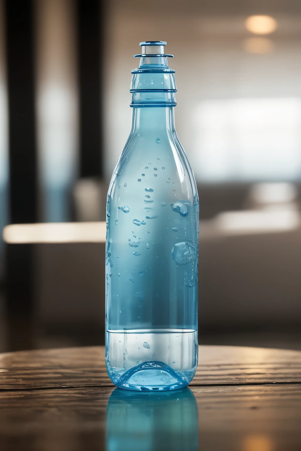 Bottle water placed on a table for advertisement