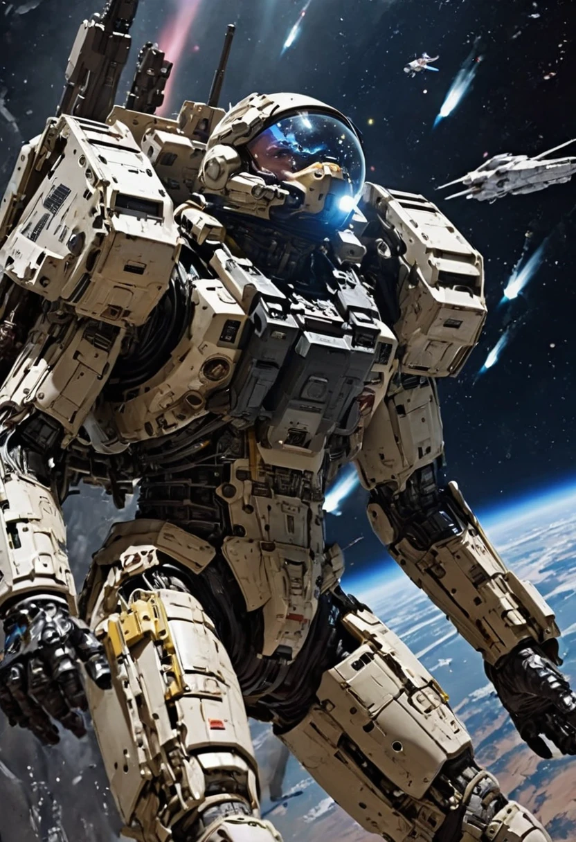 Space War, cinematic still, high budget, cinemascope, 4K epic detailed, by Ian McQue and Boris Groh, best quality, masterpiece, very aesthetic, perfect composition, intricate details, ultra-detailed, vivid colors