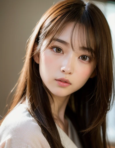 Highest quality, Face Focus, Soft Light, Ultra-high resolution, (Realistic:1.4), RAW Photos,
1 Japanese girl, alone, cute, (pupil, Light in your eyes), Beautiful face in every detail, (Small box),(High resolution detail of human skin texture),
(Long Hair),
indoor,
Damask Shirt Dress,
(Portraiture)