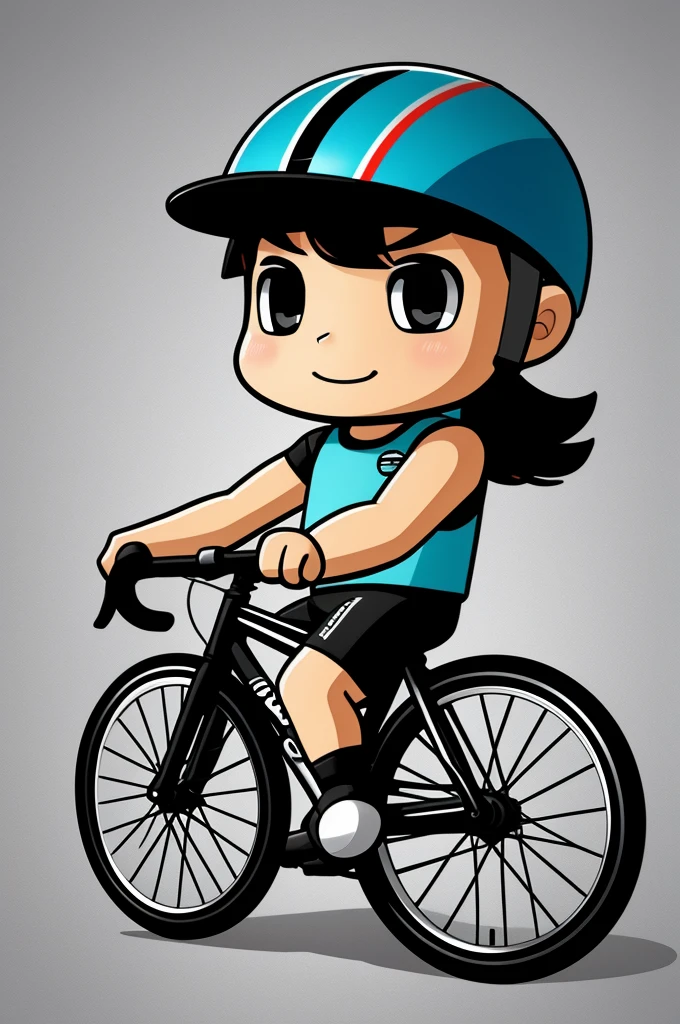 Chibi cyclist in a size of 1080x1080 for a logo that is driving the bike this to be used as a LOGO