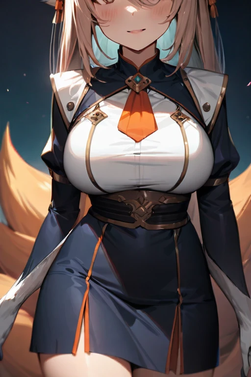 ((Best quality)), ((masterpiece)), (detailed), Big-breasted kitsune