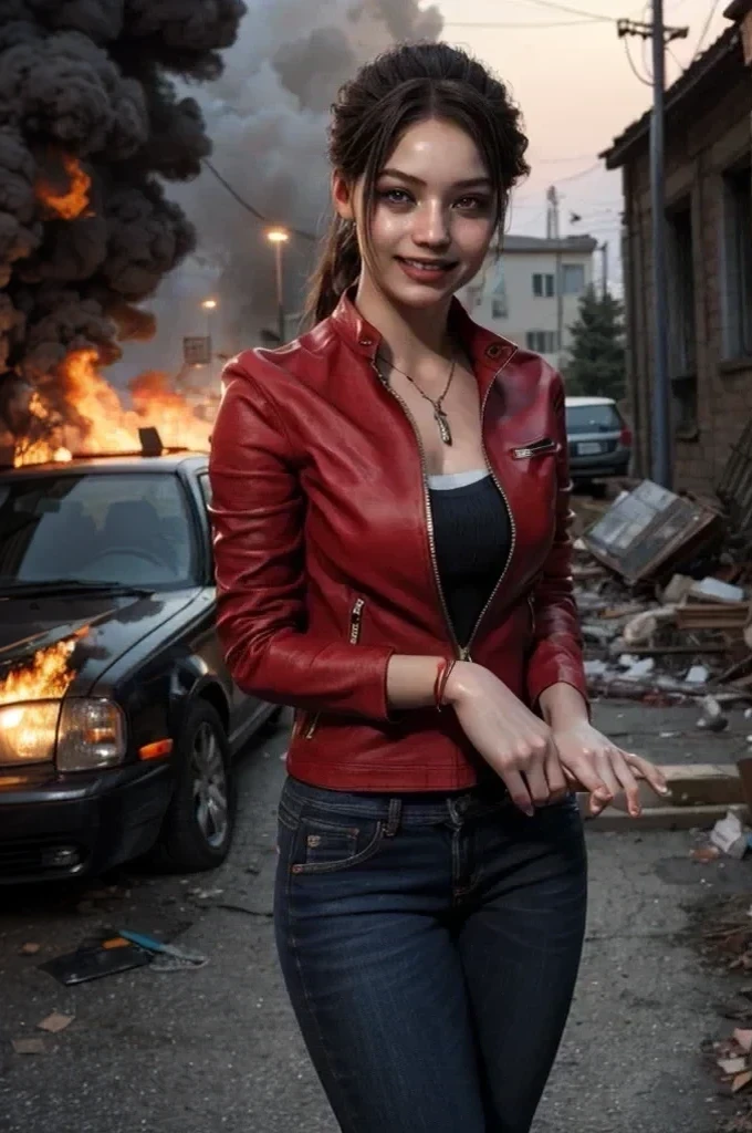 red leather jacket