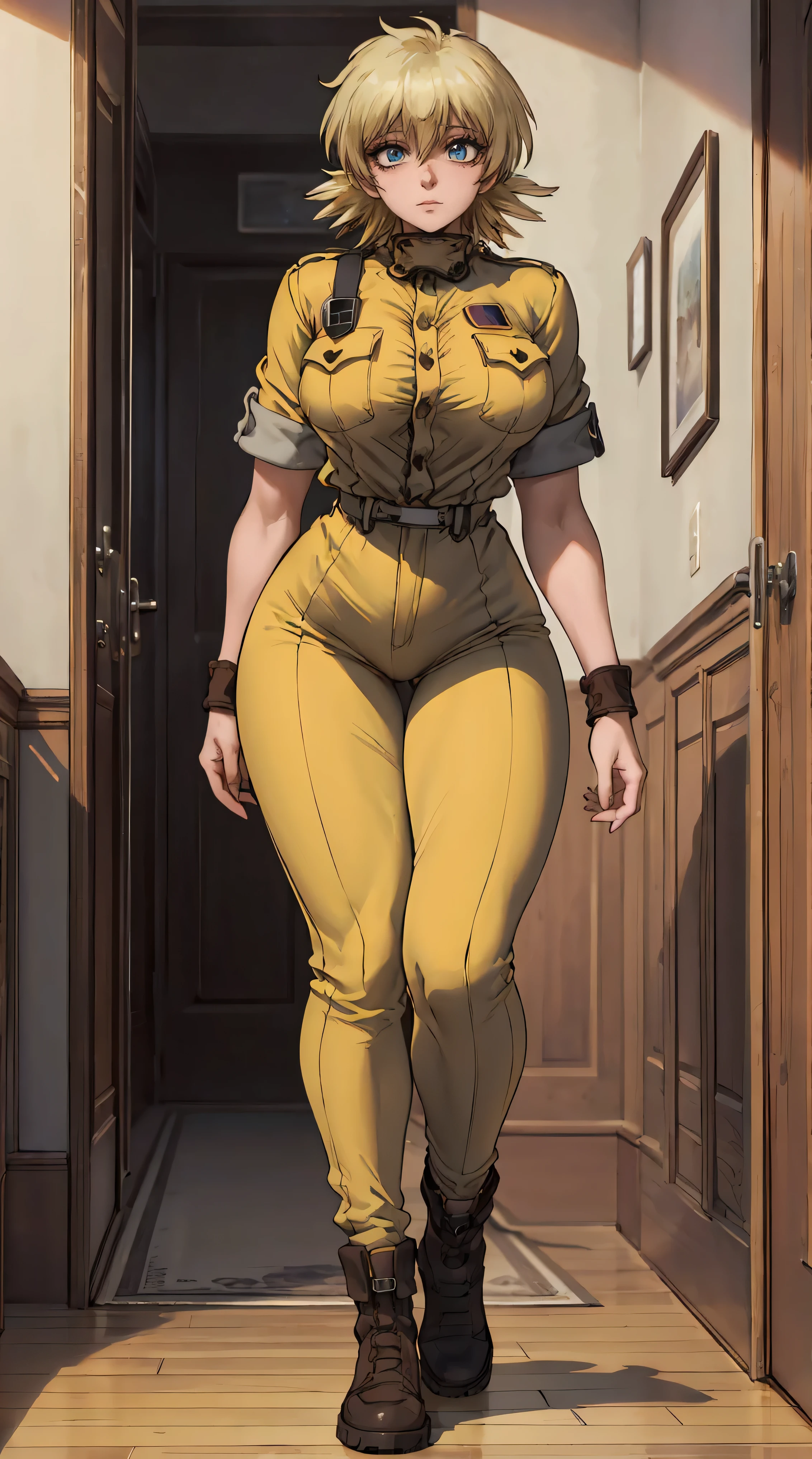 ((((((full body , full shot))))) ((dynamic pose)) (masterpiece, highest quality, best quality, official art, beautiful and aesthetic: 1.2), (1girl), extremely detailed, (fractal art: 1.3), highest detailed, lower boddy focus, lower body, HDR, ), vivid visual effects, (dynamic stripes, luminous traces: 1.2), kuki, kuki shinobu, hip focus, sexy, wide hips, thicc figure, abs, muscular, Face out of shot, Detailed face, Detailed eyes, perfect face, perfect eyes, seras, wearing overall jumpsuit, skirt, exposed thighs