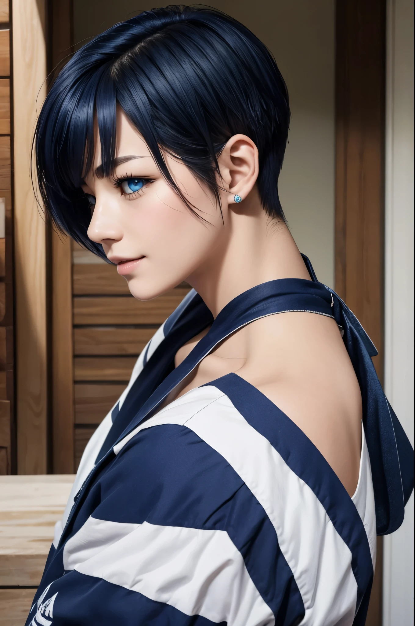 8K,非常に大きな胸と非常に大きな胸を持つアラフィフのwoman, Very detailed, so beautiful(Like the real thing),Shining Eyes,Pale skin(Ultra-Realistic Skin),His smile reveals his large fangs,Muscular and macho、そしてスレンダーボディの悪魔のようなwoman,Short blue mohawk(Blue Shorthair),woman&#39;My abdominal muscles are severely torn,Fan Art Best Art Station, Wow and Types of bacteria, Wow art, art of Wow, Wow | Types of bacteria, 2. 5d cgi anime fantasy artwork, 8K high quality detailed art, Up to the model | Types of bacteria8K、Photorealistic RAW photos of the highest quality。so beautiful(Like the real thing顔) Bright colors、完璧なwomanのイメージ,Art Station Trends、masterpiece、8K resolution、Ultra-high resolution,charm,sexy,Rich colors, Backlight, Cinema Lighting, Film Grain, to be born, 50mm lens, Nikon D850,compensate,Blue and white Arabian breastplate(Detailed Coat of Arms),In front of the ruins in the forest,View your viewers,Numerous tattoos all over the body(Accurate tattoo details),On the head３本の角がto be bornえている(Details of the three corners),Pointy Ears,Lean and muscular lower body,Blue and white sarouel pants,Big eyes,flower,Tan Skin,