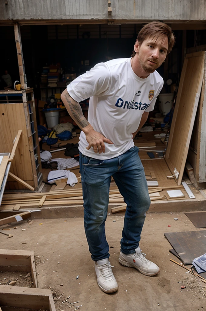 Messi became a construction worker 