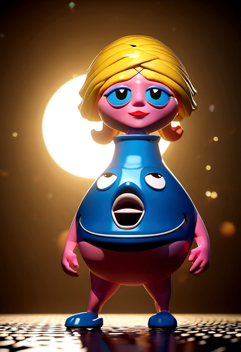 Woman cartoon character with pink skin, huge and beautiful mouth wearing red lipstick, full body holding shopping bags written "Dr Flávia Jucá", bright blonde hair, animation character, stylized character, animation style rendering, 3d stylized, Arnold Maya rendering, Stylized 3D rendering, toon render screenshot, 3d character, 3d character, Stylized 3D rendering, 3D character rendering, cartoon character, Personagem de close up, character posing,  (Pixar-style) (master part:1.2) (bokeh) (best qualityer) (skin detailed) (detailed texture) (8K) (Argilla) (cinematic lighting) (sharp focus