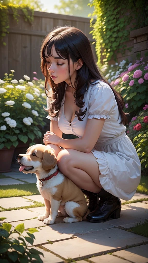 Lostgirls, An 11-year-old girl holds a dog that fits its head in the middle of its open legs and licks the girl's organ, vilva rosa e melada, A menina chupa os genitais de outro filhote, a puppy licking her private parts, Dorothy Gale, Wholesome, Assistente de OZ, flor
