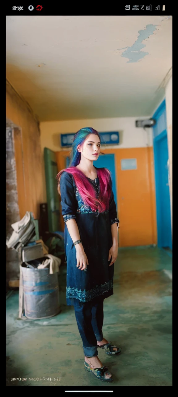 analog style, model shoot style, RAW photo ((portrait:1.8)) of a (young girl:1.5), ((colorful photo:1.5)), (long hair, multicolored hair:1.7), ((cute face: 1.7, perfect face:1.3)), looking at viewer,
(shiny body:1.5, pale skin:1.5), best quality, epic (by lee jeffries and quentin tarantino photo, sony a7, 50 mm, pores:1.5, colors, hyperdetailed:1.5,
film grain:1.4, hyperrealistic: 1.5), hyper-realistic lifelike texture, masterpiece, unreal engine 5, Extremely detailed CG unity 8k wallpaper, realistic eyes, UHD, HDR, DSLR,
Madly detailed photo, (ecstasy of light and shadow, deep shadow), (Winner of the Pulitzer Prize for Photography and Taylor Wessing Photographic Prize)