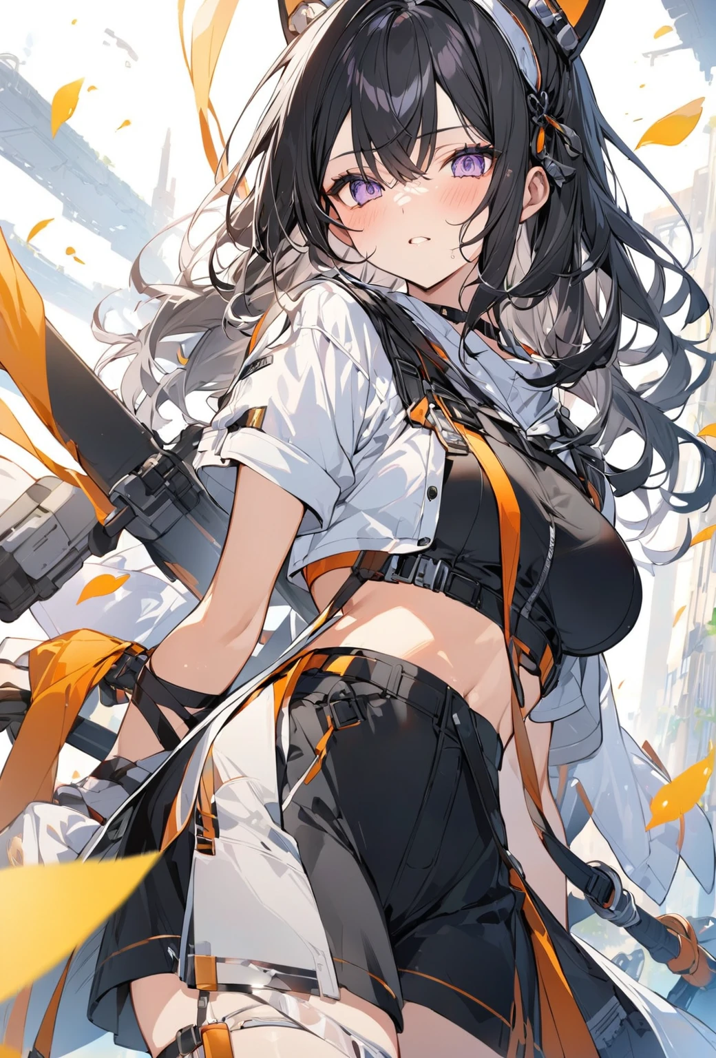 The background is a fractal sea、Decided Pose、magical little girl、Leather backpack、thick eyebrows、(Huge backpack:1.5)、(darkskin:1.3)、Brown skin、small tits、flats、cinematiclight、small tits、Rabbit ears、(巨作)、((beste-Qualit))、(ultra hyper-detailed)、shinny skin、Full Body Anime Girl、Clean and detailed anime face、High Resolution Anime Eyes、Five Fingers、textile shading、The perfect human structure、perfect anatomia、