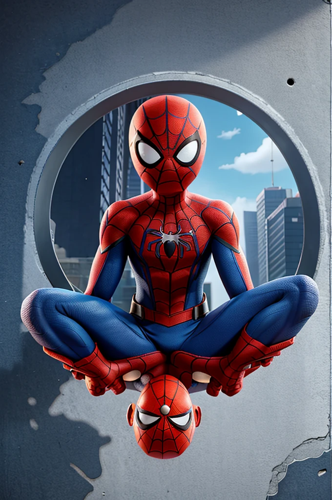 Spider-Man in sticker format in the multiverse