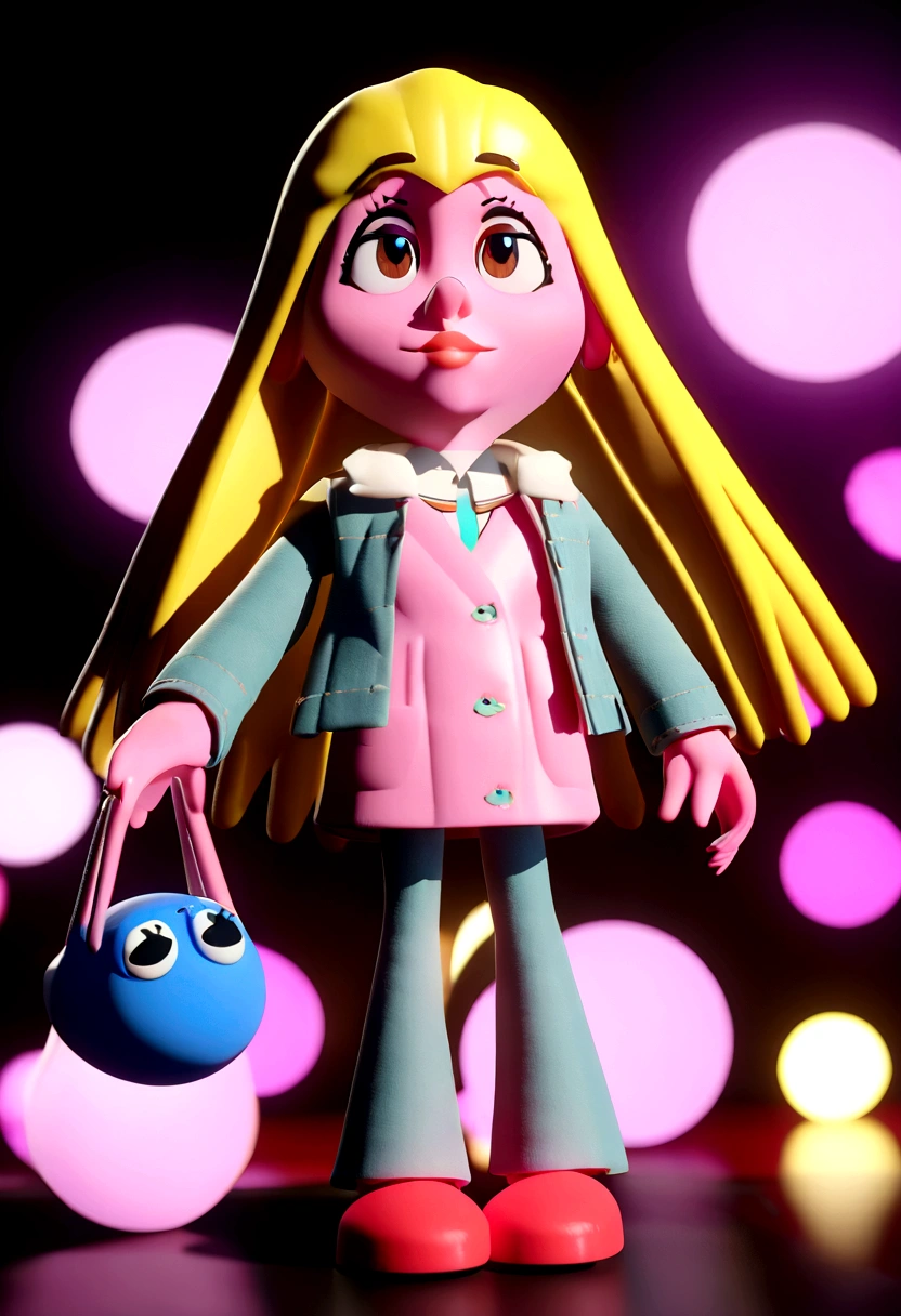 Adventure Time poster of Princess Bubblegum modeling. Award winning animation by American Apparel Ad, Playboy, and Balenciaga. Pink skin, rounded head, black eyes, noseless, long skinny limbs, long pink legs, wearing Israeli contemporary fashion. 4k masterwork, Animated series animation. <lora:bubblegum:0.9> p_bubblegum <lora:AdventureTime:0.4> <lora:princess bubblegum:0.2>