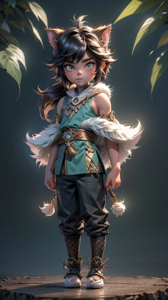 (fluffy anthro hairy:1.3), (small boy Full body :1.7) alone, hair, hairy, nahida (Genshin Impact),cross-shaped pupils, green eyes,(ponytail, pointed ears:0.6),best quality,masterpiece,very delicate and beautiful , (There is a cute small girl in the center:1.2), (alone:1.3), nahida (Genshin Impact), cross-shaped pupils, (ponytail, pointed ears,:0.6) ,cowboy shooting,Put your hands behind your back,two hands,
