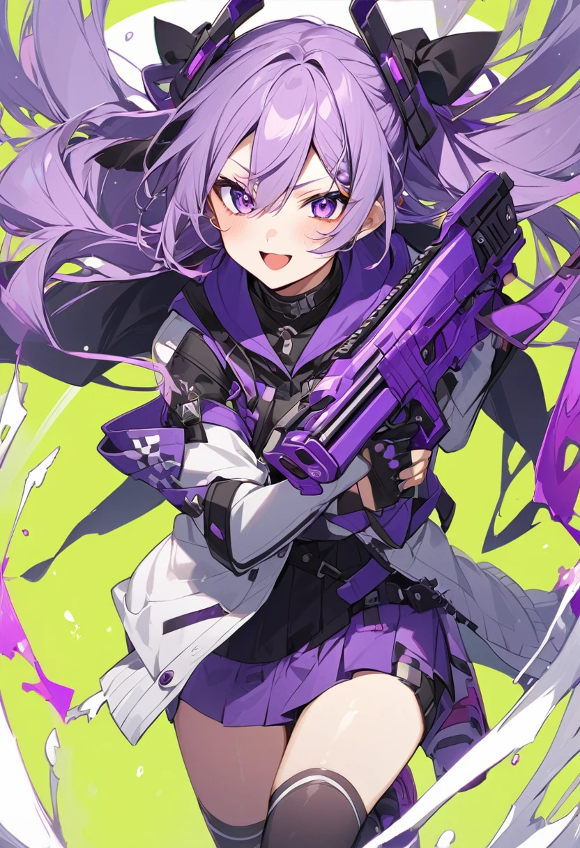 Keito。Purple Eyes。Purple Hair。Purple Gun