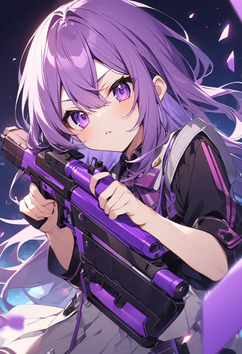 Keito。Purple Eyes。Purple Hair。Purple Gun