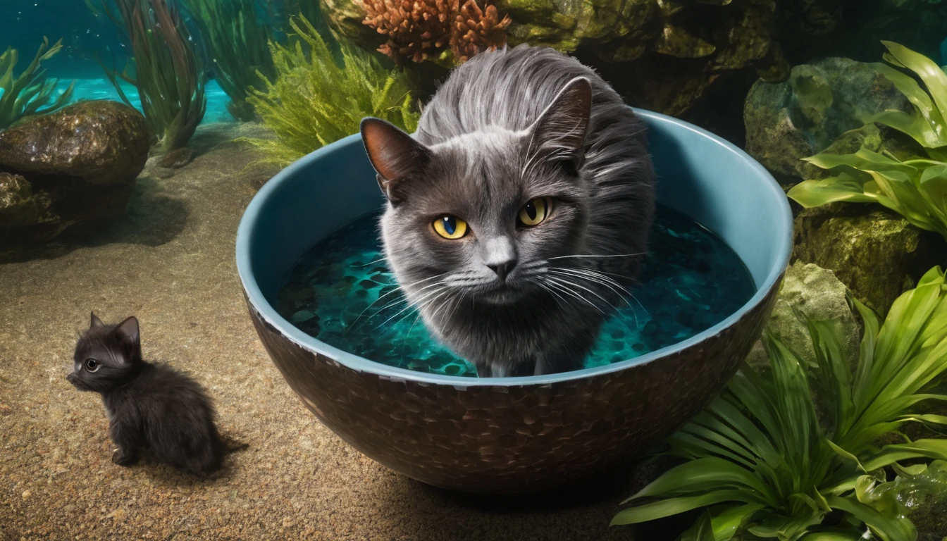 Havilaar, 43, has dark brown scales and dark brown eyes. Her gray hair is cut into a bowl shape. Her head is wide and she wears coarse eye shadow. Backgrounds and aquatic environment.
