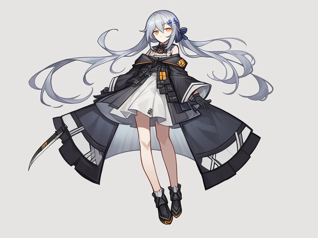 anime girl in a dress with a knife and a dress, concept art by Yang J, pixiv, shin hanga, from girls frontline, guweiz, fine details. girls frontline, anime full body illustration, girls frontline style, artwork in the style of guweiz, dressed with long fluent clothes, from arknights, hanayamata, style anime