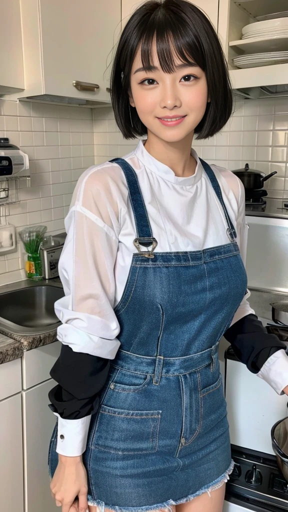 Browsing Caution:1.1、Active women, smile、Age: 40 years old, Mature Woman, Bake cookies in a sunny kitchen, Surrounded by flour, Stir the bowl、Huge breasts 、short hair、Black-haired、Wearing a white apron、((Tight clothing))、(blunt bangs)