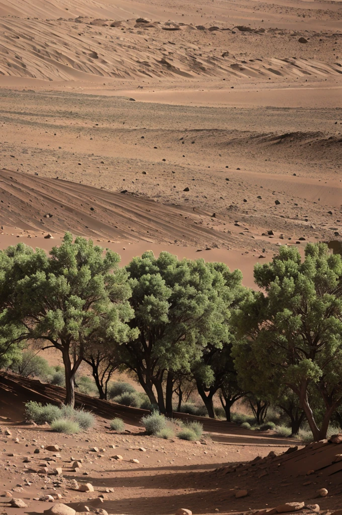 Green trees on mars
