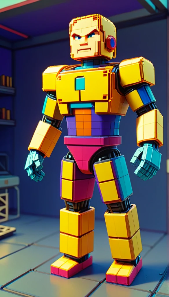 NESVoxelStyle man, tall, all body, colored, voxel, sci-fi, (retro game:0.5), (video game:0.5), 3D shape, 3D style, yellow, full quality, 2048