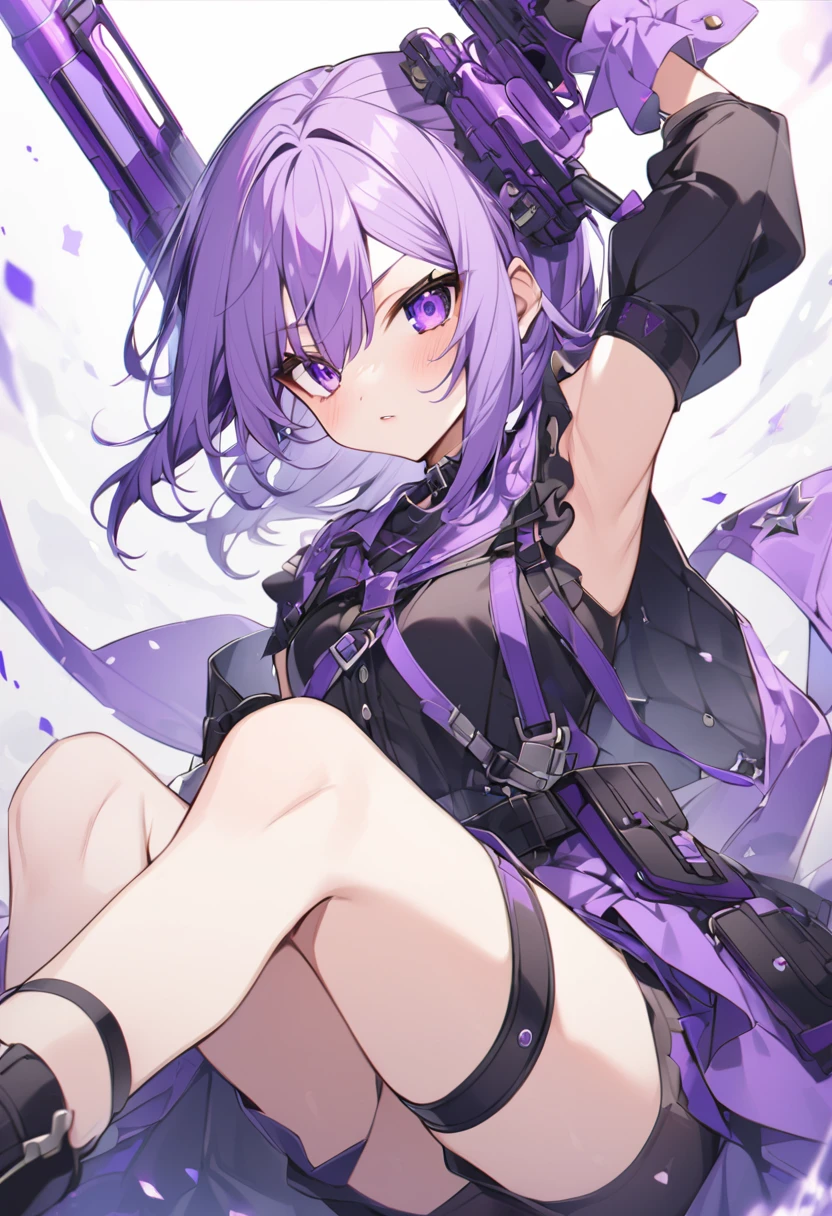 Keito。Purple Eyes。Purple Hair。Purple Gun