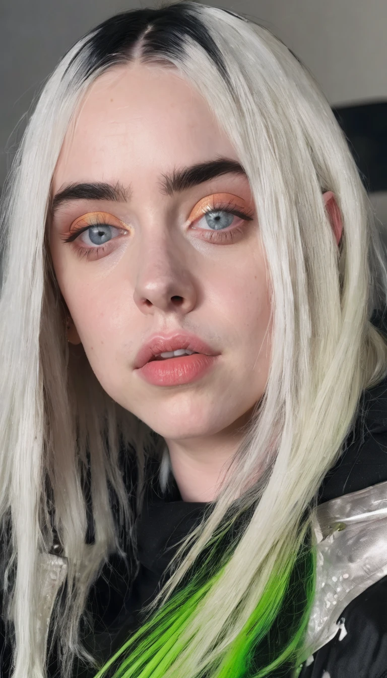 Make Billie Eilish with huge and delicious breasts