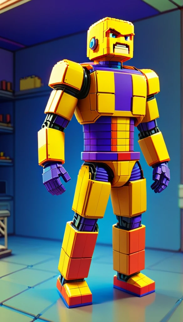 NESVoxelStyle man, tall, all body, colored, voxel, sci-fi, (retro game:0.5), (video game:0.5), 3D shape, 3D style, yellow, full quality, 2048